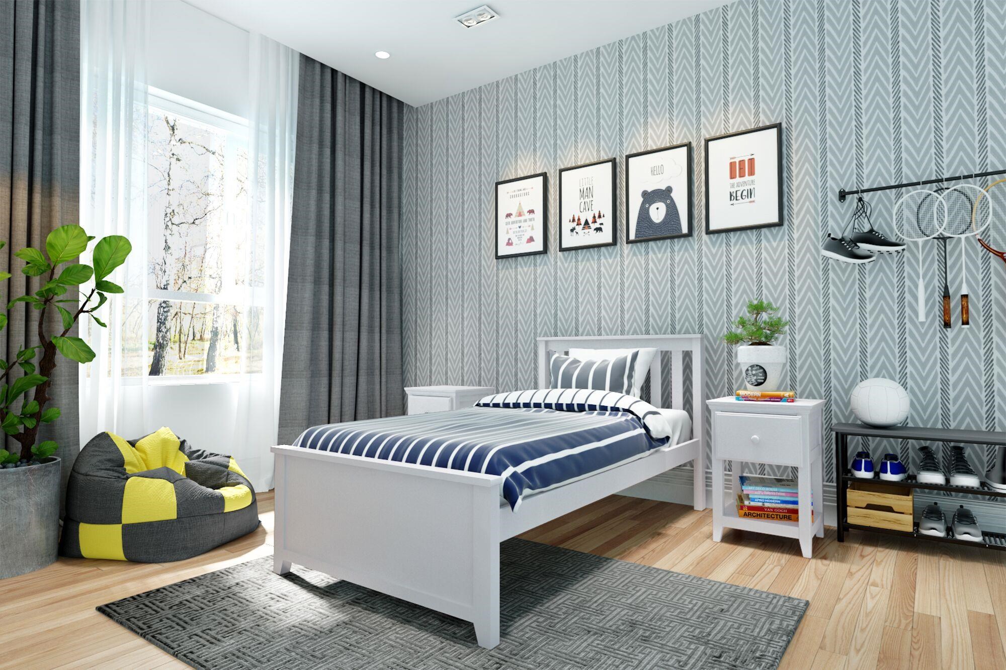Jackpot Kids Single Beds Dublin1 002 Youth Twin Single Bed in White Belfort Furniture Bed Headboard Footboard